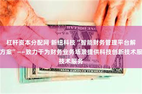 杠杆资本分配网 新纽科技“智能财务管理平台解决方案”——致力于为财务业务场景提供科技创新技术服务