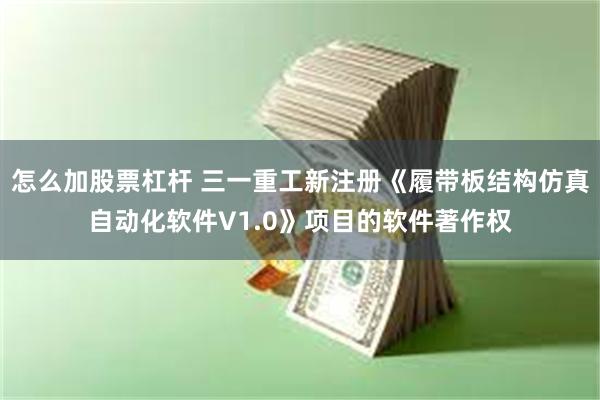 怎么加股票杠杆 三一重工新注册《履带板结构仿真自动化软件V1.0》项目的软件著作权